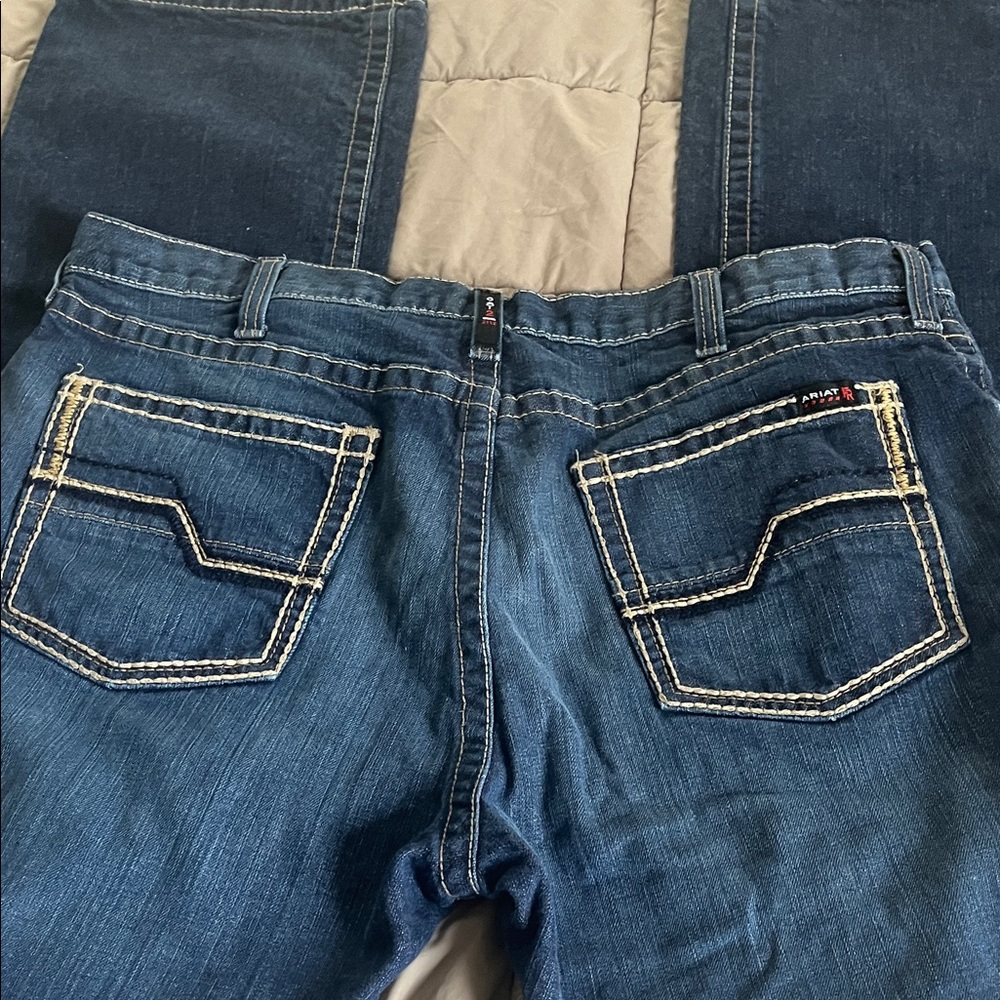 Ariat Blue Denim Jeans with White Contrast Stitching